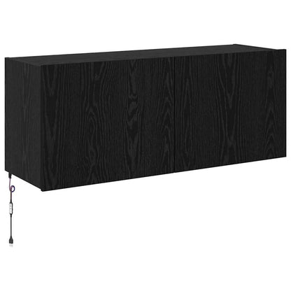 TV Wall Cabinet Black Oak 100 x 35 x 41 cm Engineered Wood
