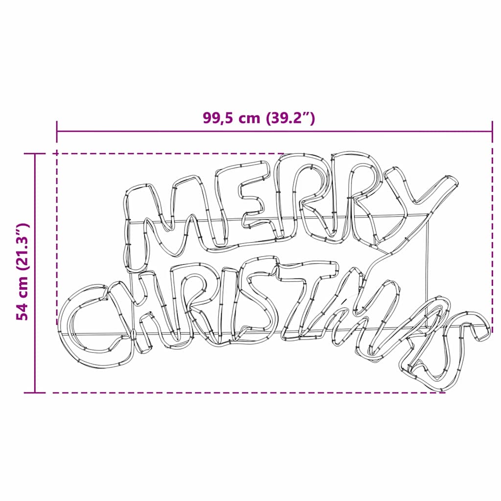Christmas Sign with 240 LEDs Multicolour 100 x 50 cm PVC