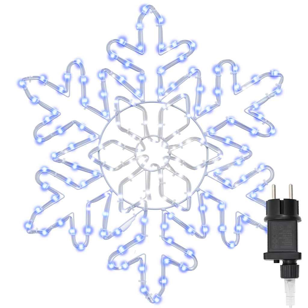 Christmas Snowflake with 156 LEDs Blue 55.5 x 55.5 x 0.75cm PVC