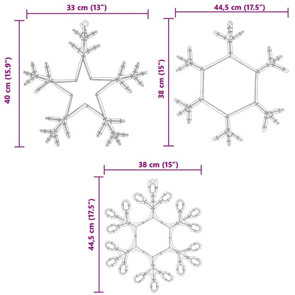 Christmas Snowflake with 252 LEDs Warm White 45 x 38 cm PVC