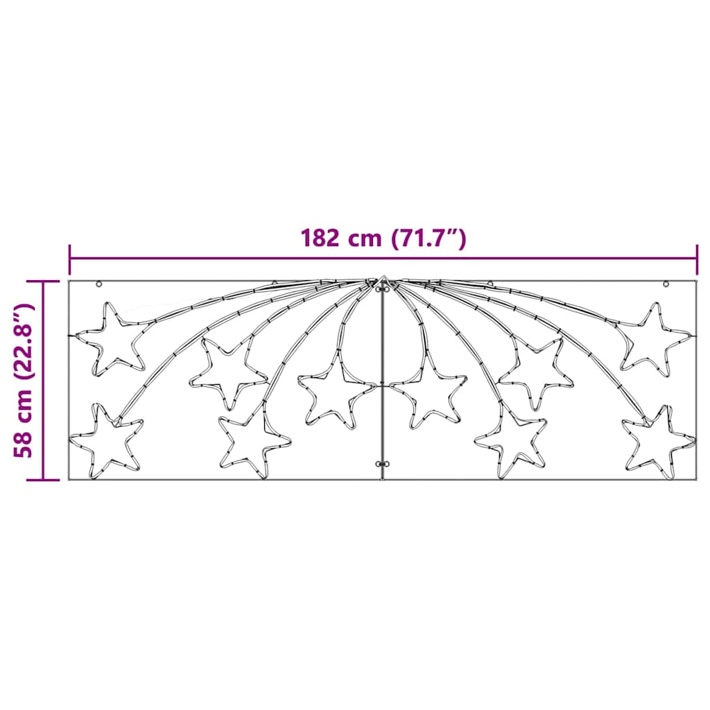 Christmas Star with 432 LEDs Multicolour 180 x 57 cm PVC