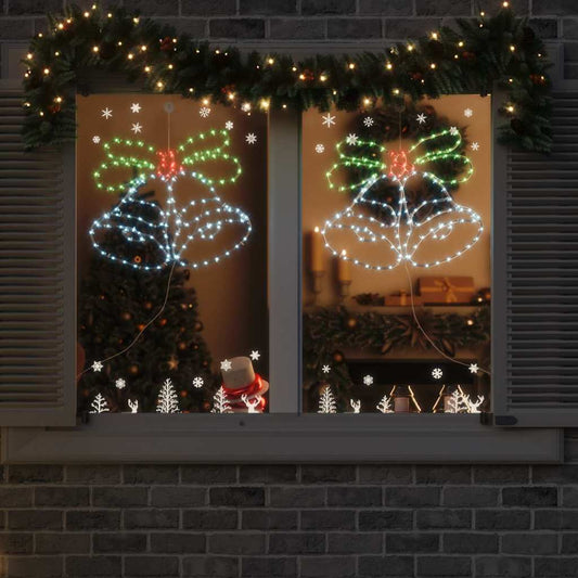 Christmas Bell with 144 LEDs Multicolour 56 x 46 cm PVC
