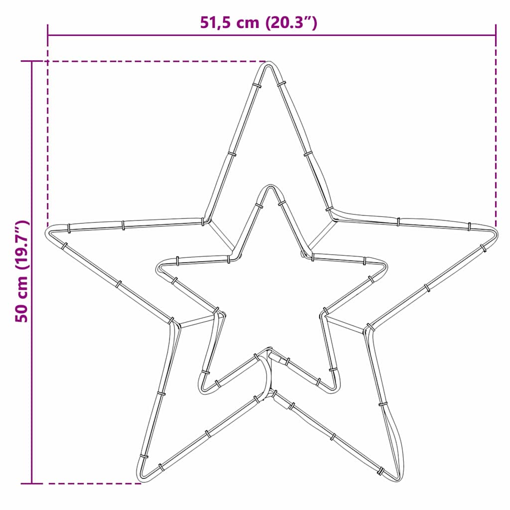 Christmas Star with 72 LEDs Cold White 51.5 x 50 x 0.65 cm Iron