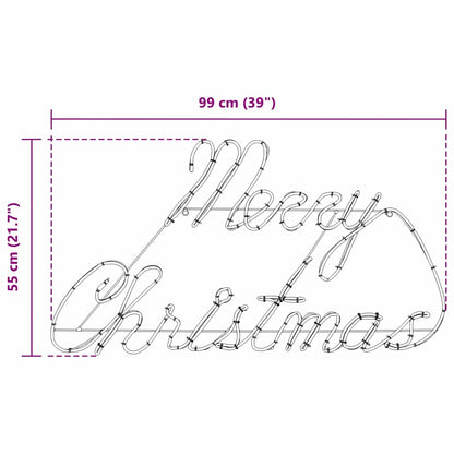 Christmas Sign with 216 LEDs Red 99 x 55 x 13 cm Iron