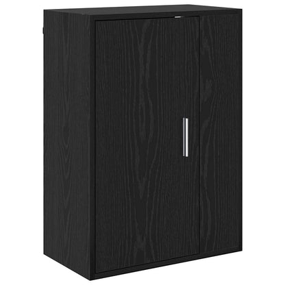4 Piece TV Cabinet Set Wall-mounted Black oak Engineered wood
