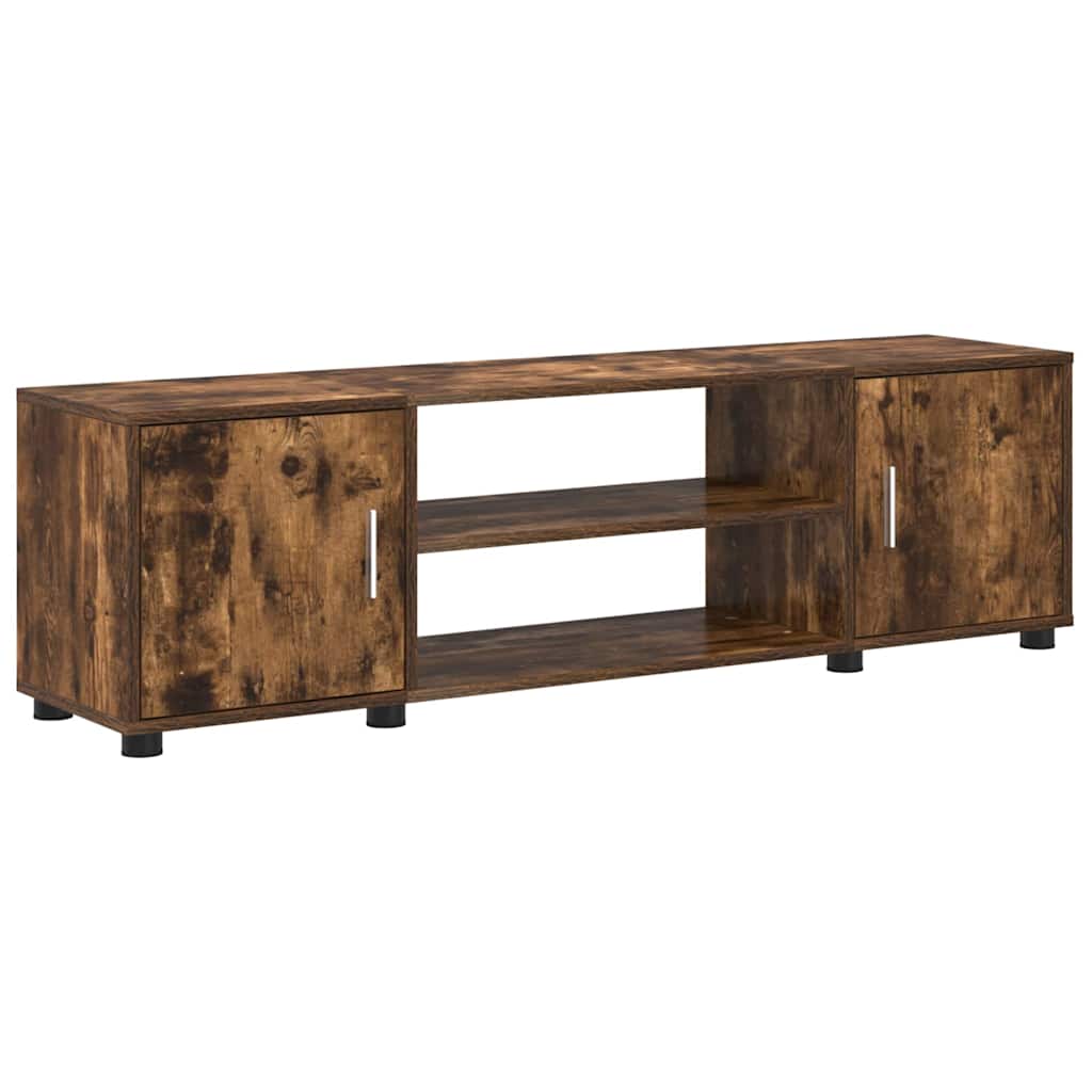 4 Piece TV Cabinet Set Wall-mounted Somoked oak Engineered wood