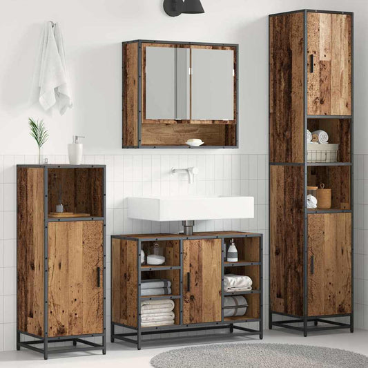 Bathroom Cabinet Old wood 35 x 37.5 x 188.5 cm Engineered wood