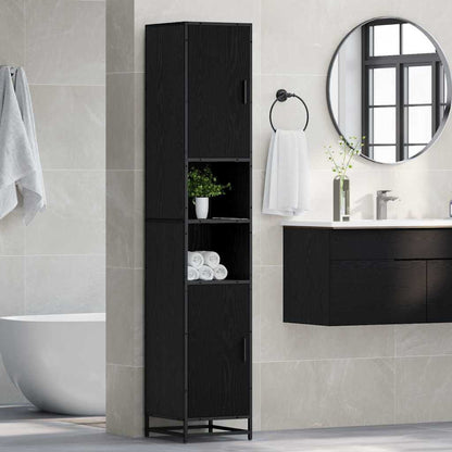 Bathroom Cabinet Black oak 35 x 37.5 x 188.5 cm Engineered wood