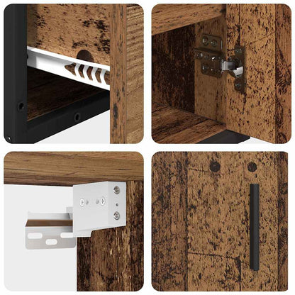 Bathroom Furniture Set with Door 2 pcs Old wood 65 x 33 x 60 cm