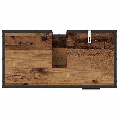 Bathroom Furniture Set with Door 2 pcs Old wood 65 x 33 x 60 cm