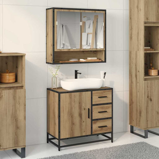 Bathroom Furniture Set 2 pcs Artisan oak 65 x 33 x 60 cm