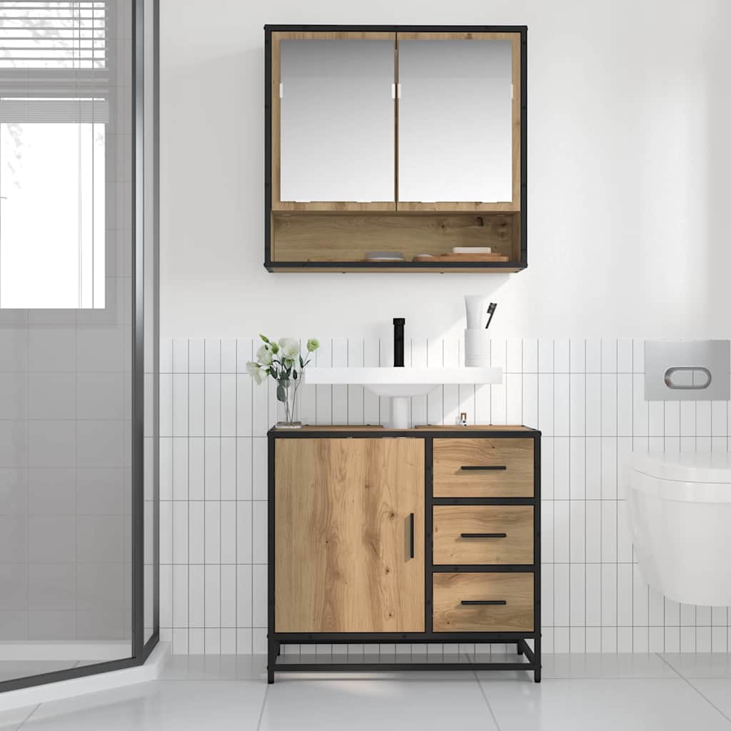 Bathroom Furniture Set 2 pcs Artisan oak 65 x 33 x 60 cm