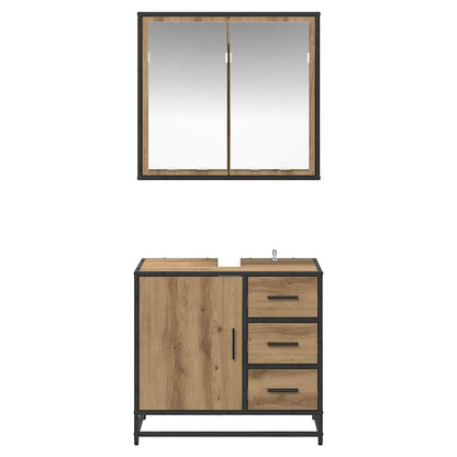 Bathroom Furniture Set 2 pcs Artisan oak 65 x 33 x 60 cm