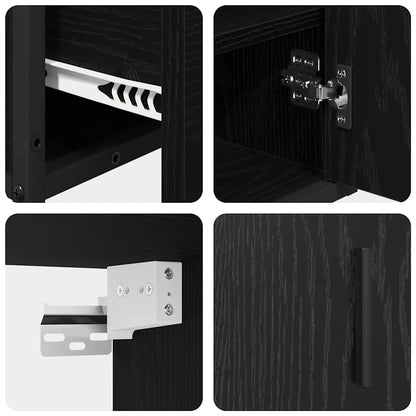 Bathroom Furniture Set 2 pcs Black oak 65 x 33 x 60 cm