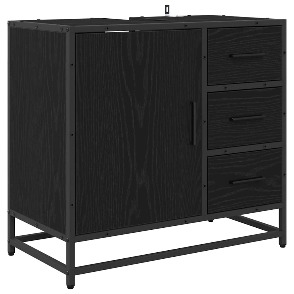 Bathroom Furniture Set 2 pcs Black oak 65 x 33 x 60 cm