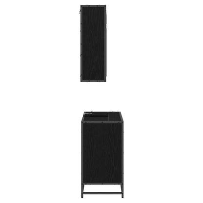 Bathroom Furniture Set 2 pcs Black oak 65 x 33 x 60 cm