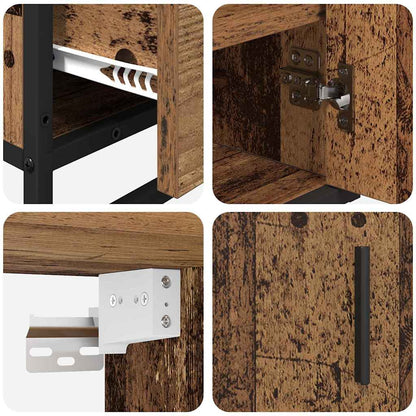 Bathroom Furniture Set with Door 3 pcs Old Wood Engineered Wood