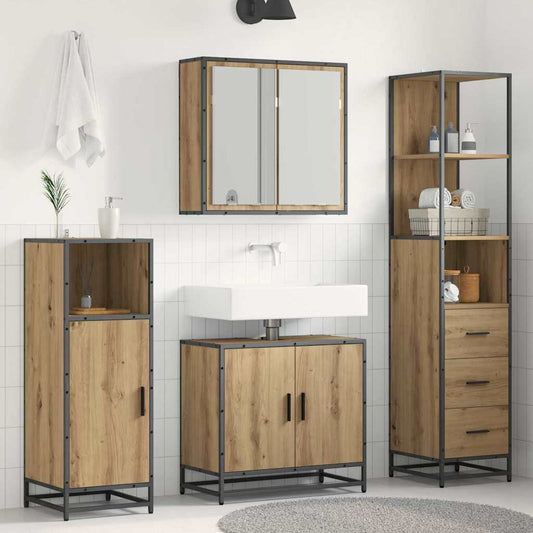 Bathroom Furniture Set 3 pcs Artisan Oak Engineered Wood