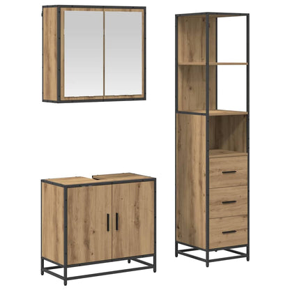 Bathroom Furniture Set 3 pcs Artisan Oak Engineered Wood