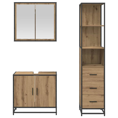Bathroom Furniture Set 3 pcs Artisan Oak Engineered Wood
