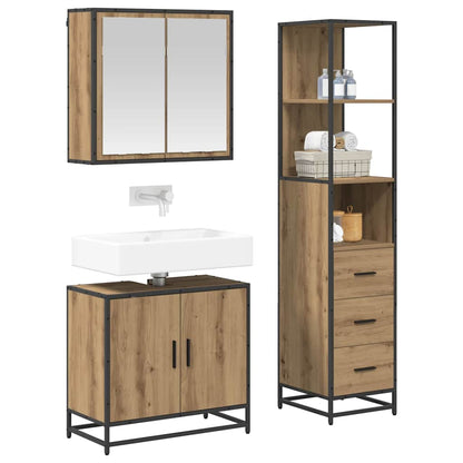 Bathroom Furniture Set 3 pcs Artisan Oak Engineered Wood