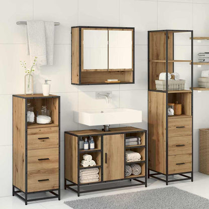 Bathroom Furniture Set 4 pcs Artisan Oak Engineered Wood