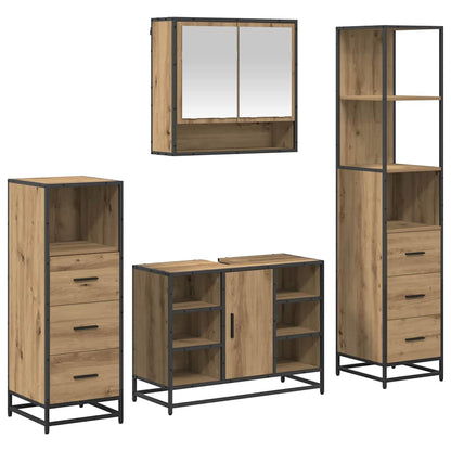 Bathroom Furniture Set 4 pcs Artisan Oak Engineered Wood