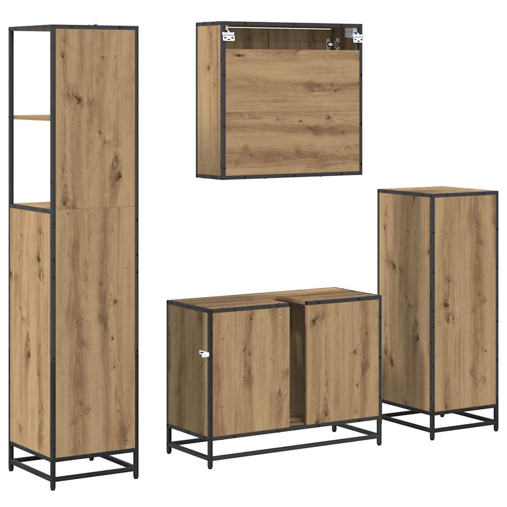 Bathroom Furniture Set 4 pcs Artisan Oak Engineered Wood