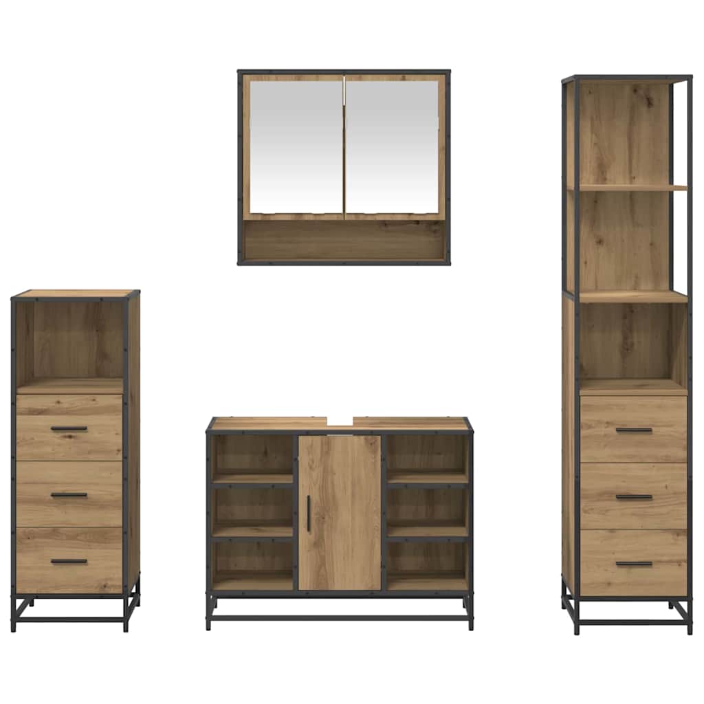 Bathroom Furniture Set 4 pcs Artisan Oak Engineered Wood
