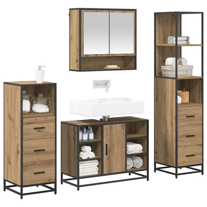 Bathroom Furniture Set 4 pcs Artisan Oak Engineered Wood