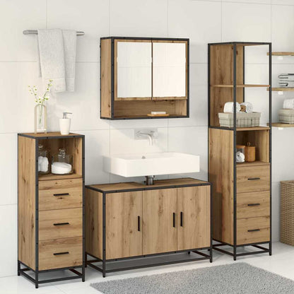 Bathroom Furniture Set 4 pcs Artisan Oak Engineered Wood