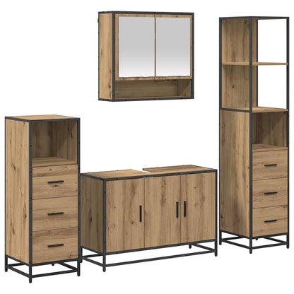 Bathroom Furniture Set 4 pcs Artisan Oak Engineered Wood
