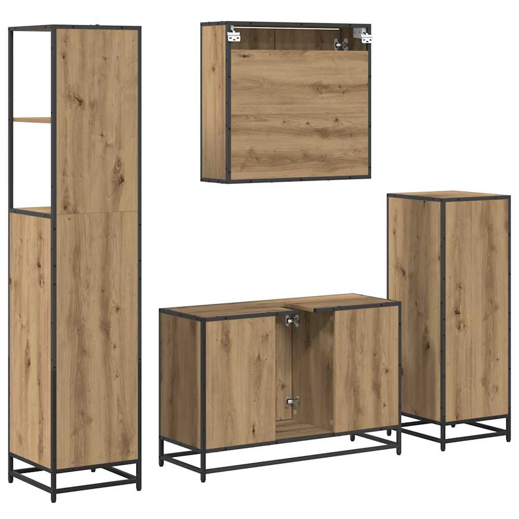 Bathroom Furniture Set 4 pcs Artisan Oak Engineered Wood