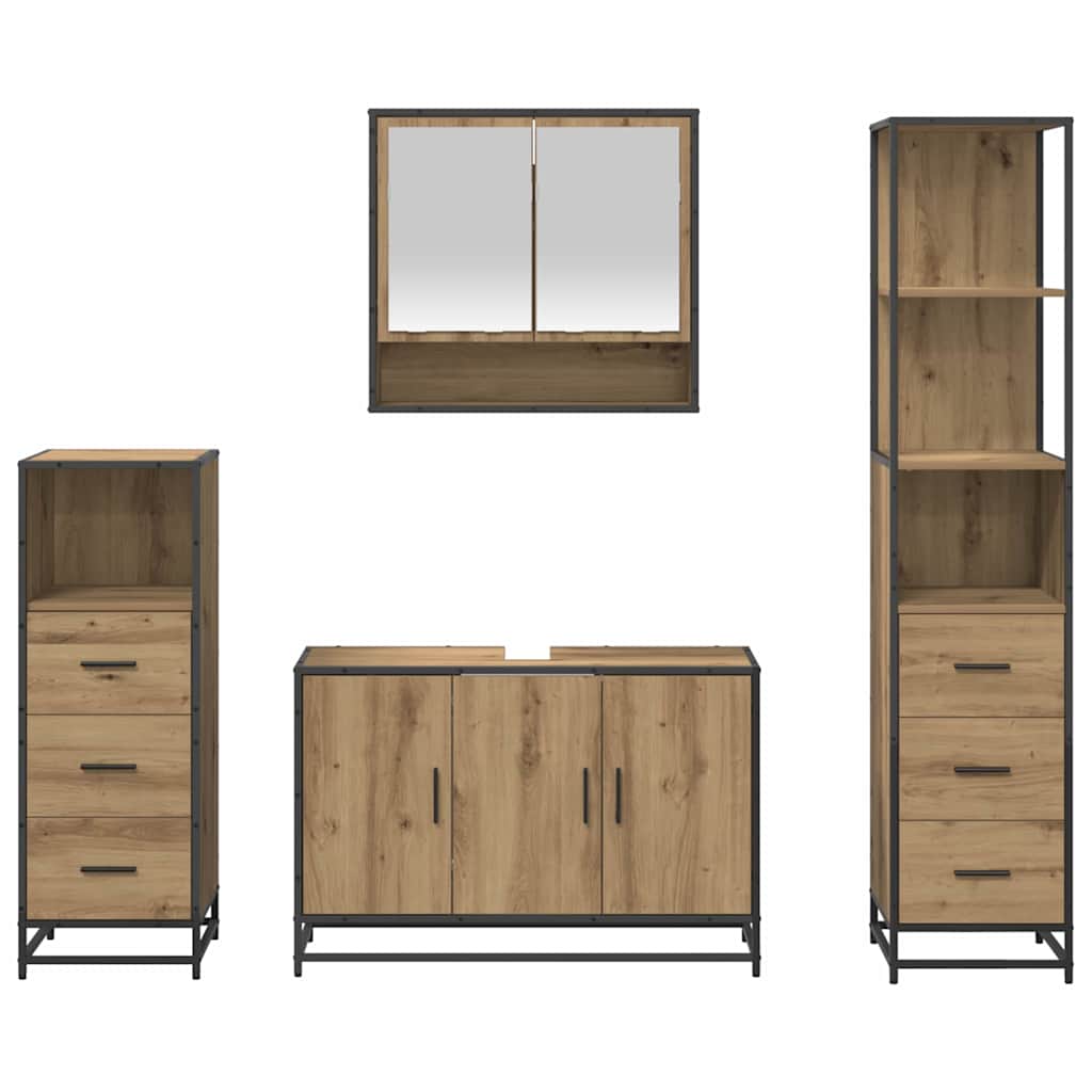Bathroom Furniture Set 4 pcs Artisan Oak Engineered Wood