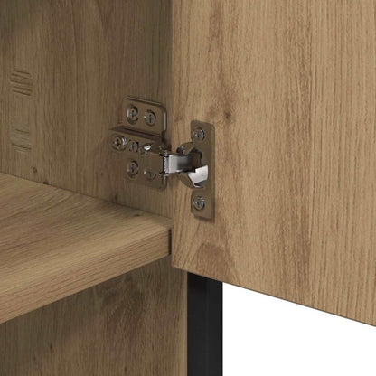 Bathroom Furniture Set with Shelf with Door 3 pcs Artisan oak