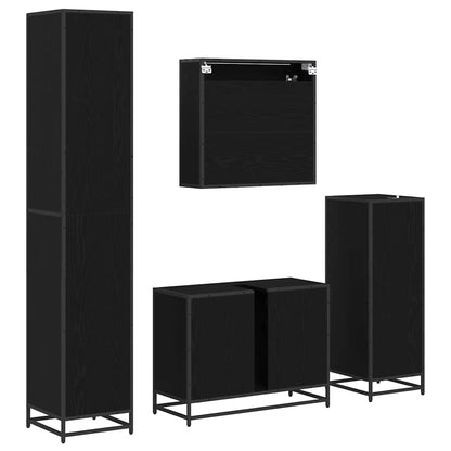 Bathroom Furniture Set 4 pcs Black oak 80 x 33 x 60 cm