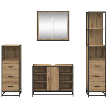 Bathroom Furniture Set 4 pcs Artisan Oak Engineered Wood