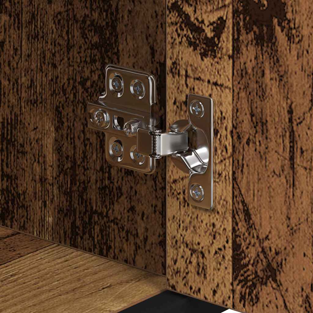 Bathroom Furniture Set with Door 3 pcs Old Wood Engineered Wood