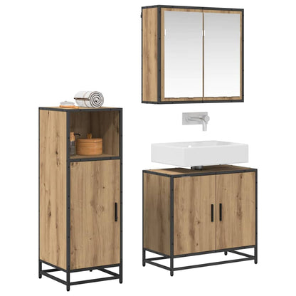 Bathroom Furniture Set 3 pcs Artisan oak Engineered wood