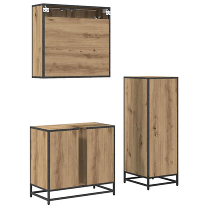 Bathroom Furniture Set 3 pcs Artisan Oak Engineered Wood