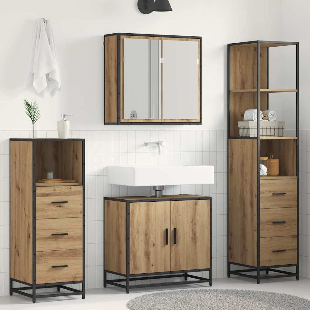 Bathroom Furniture Set 4 pcs Artisan Oak Engineered Wood