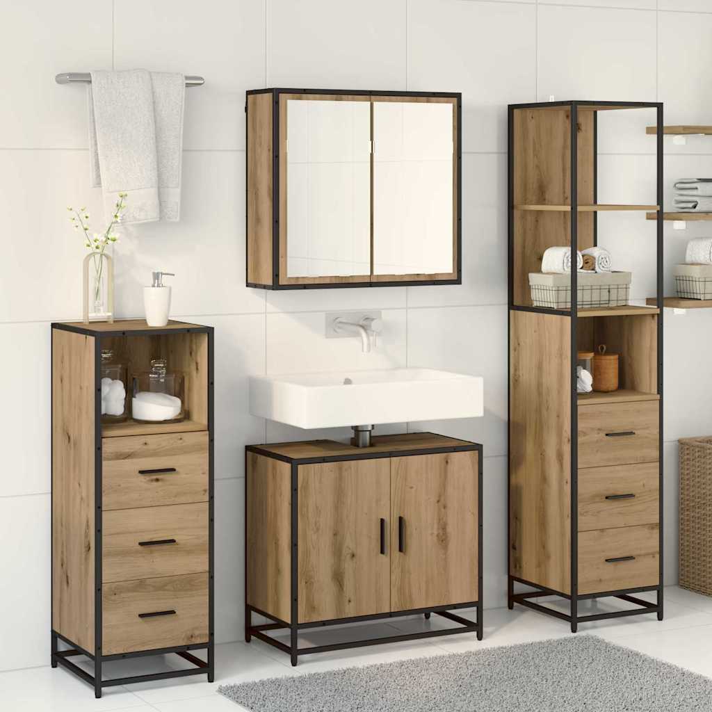 Bathroom Furniture Set 4 pcs Artisan Oak Engineered Wood