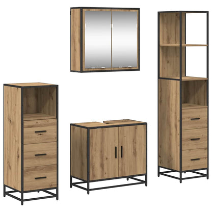 Bathroom Furniture Set 4 pcs Artisan Oak Engineered Wood