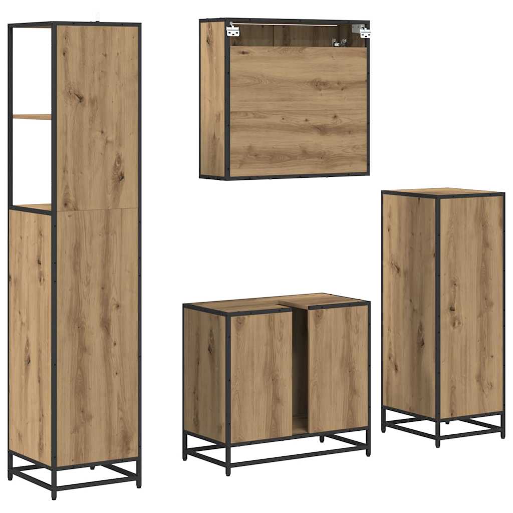 Bathroom Furniture Set 4 pcs Artisan Oak Engineered Wood