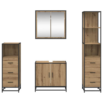 Bathroom Furniture Set 4 pcs Artisan Oak Engineered Wood