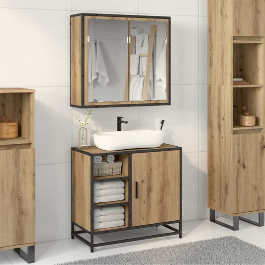 Bathroom Furniture Set 2 pcs Artisan oak Engineered wood