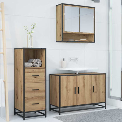 Bathroom Furniture Set 3 pcs Artisan oak Engineered wood