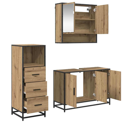 Bathroom Furniture Set 3 pcs Artisan oak Engineered wood