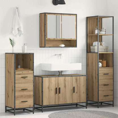 Bathroom Furniture Set 3 pcs Artisan Oak Engineered Wood