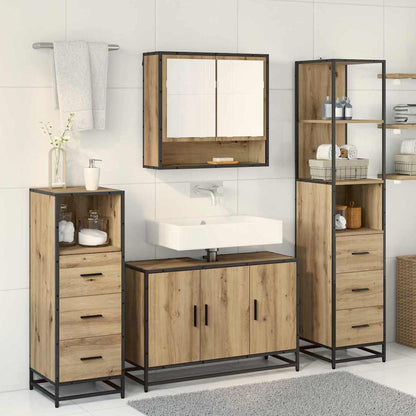 Bathroom Furniture Set 3 pcs Artisan Oak Engineered Wood